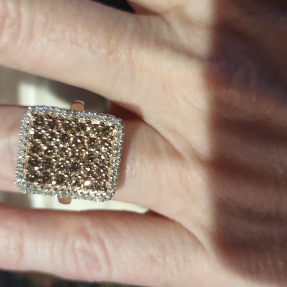 Champagne diamond ring, nwt, 2.25 ctw - Picture 3 of 7